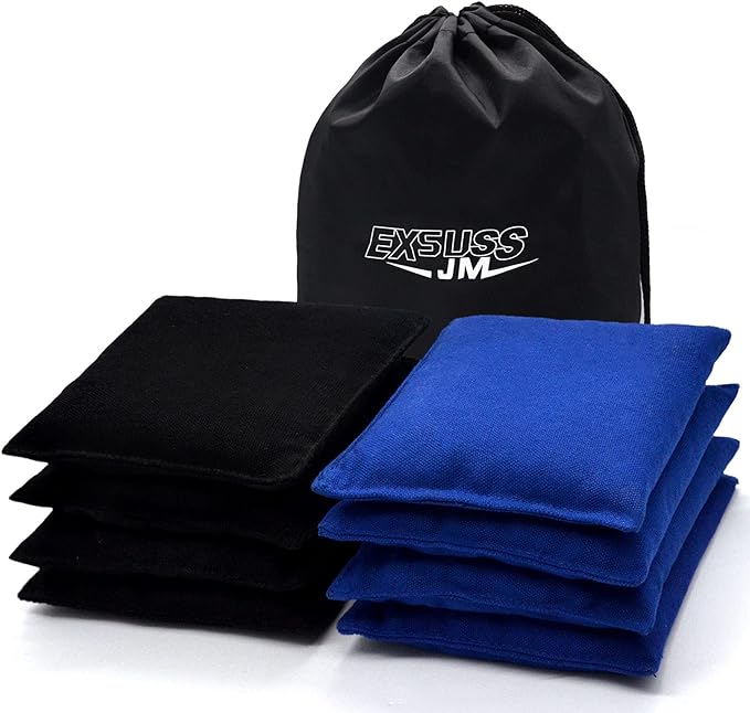 Cornhole Bags Weather Resistant Standard Bags, Set of 8 Regulation Professional Corn Hole Bags for Tossing Game,Corn Hole Beans Bags with Tote Bag