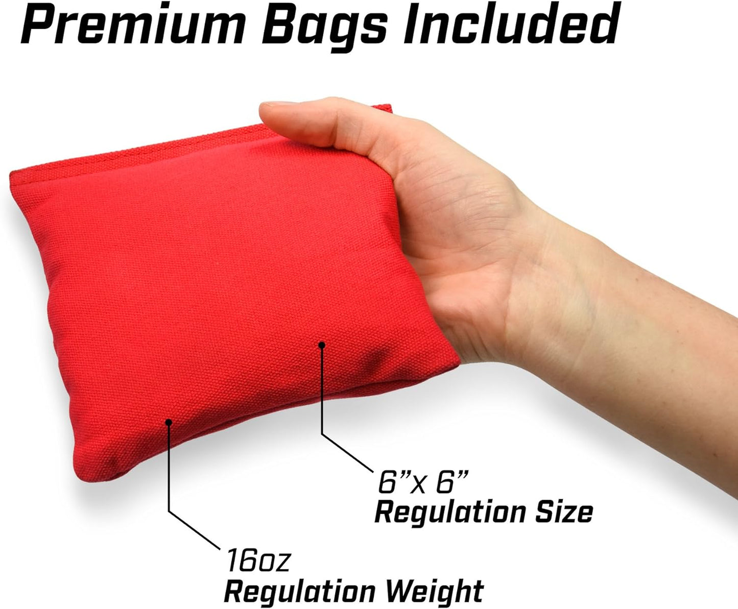Cornhole Boards Regulation Size Flag Set: 4ft Boards, 8 Bags, Case, Rules