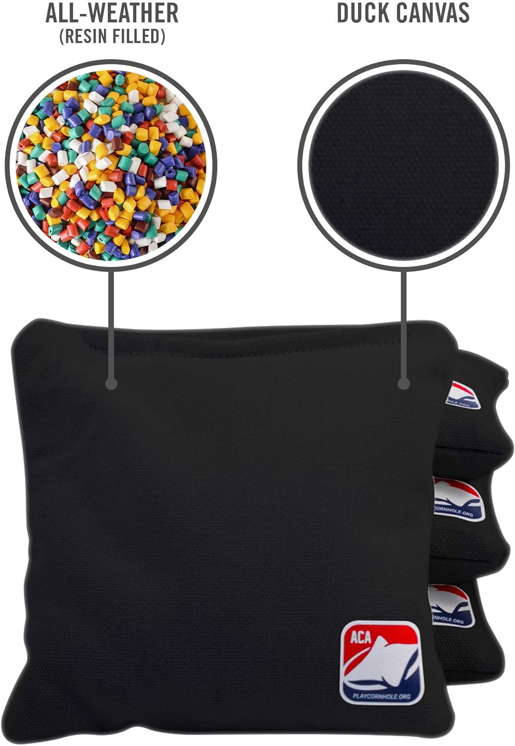 Cornhole Bags ACA Official Bags - Weather Resin, 4x6"