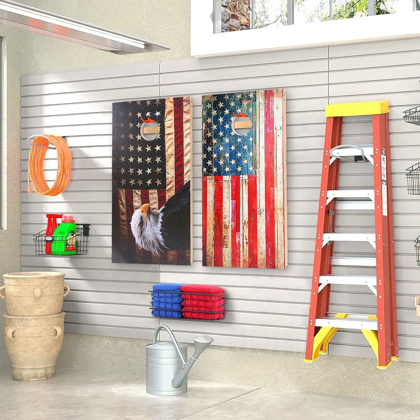 Cornhole Boards Hanger, 2 PCS Hooks Hanging Cornhole Boards, Cornhole Accessories Wall Mount, Cornhole Board Games Holder Storage