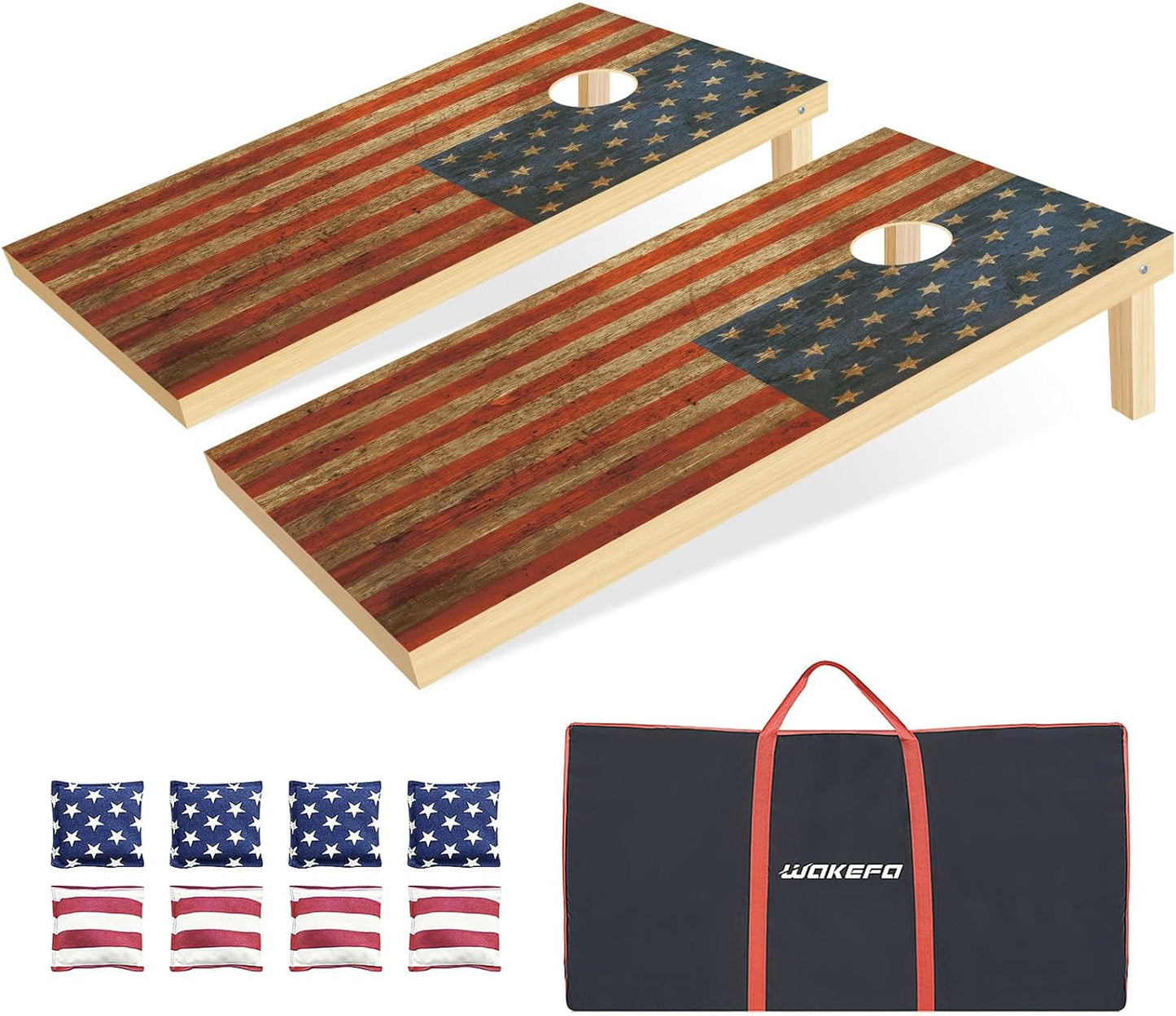 Cornhole Boards Solid Wood Set - Regulation Size for Outdoor Fun!"