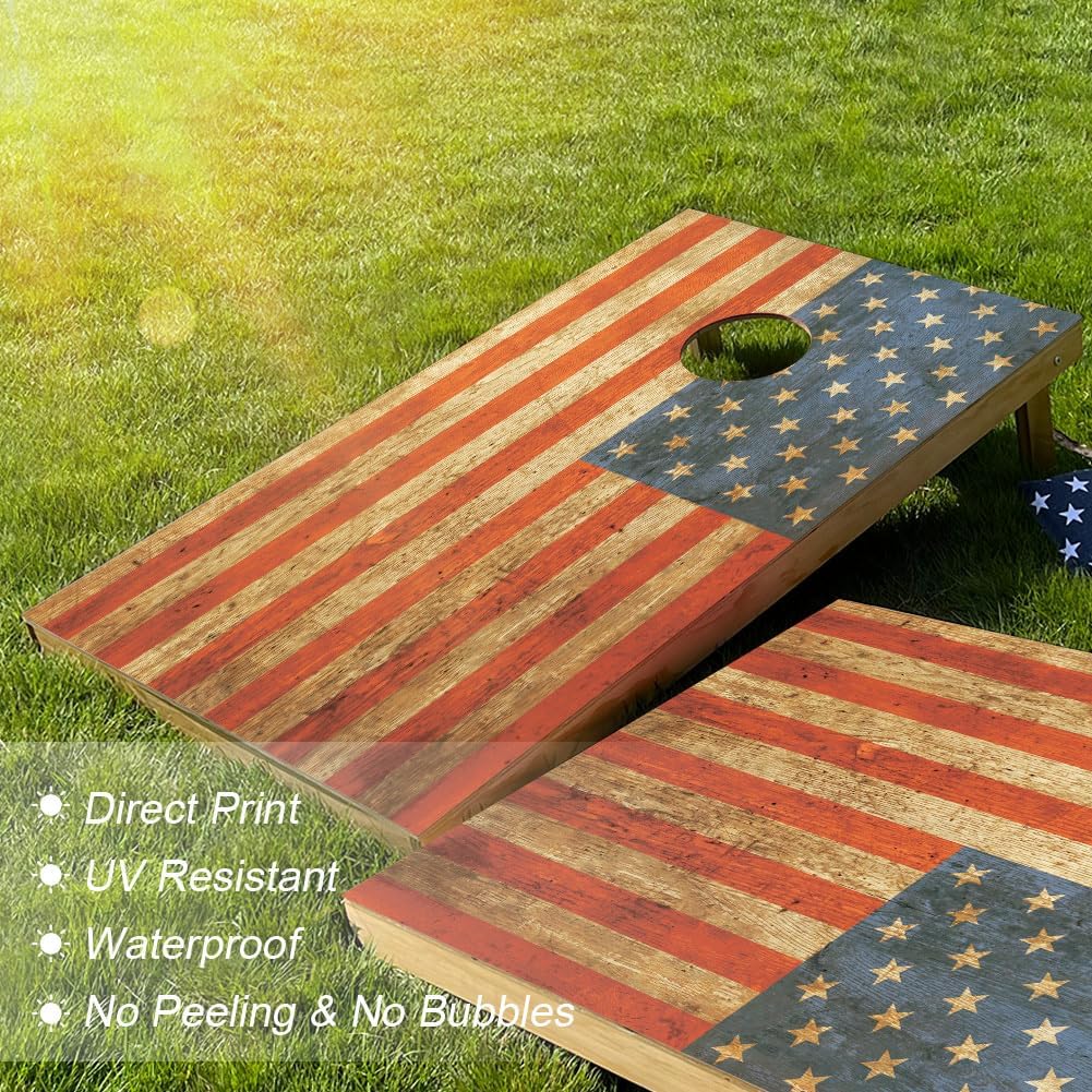 Cornhole Boards Solid Wood Set - Regulation Size for Outdoor Fun!"