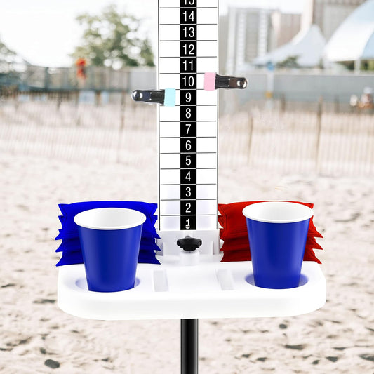 Cornhole Scoreboard 2 Sets Score Keeper with Drink Holder