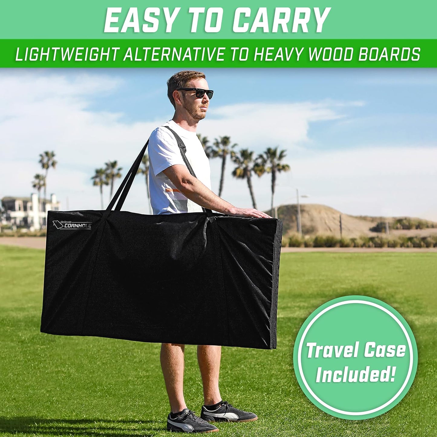 Cornhole Boards Classic Cornhole Sets – Includes 4'x2' Board, 8 Bean Bags, Travel Case and Game Rules