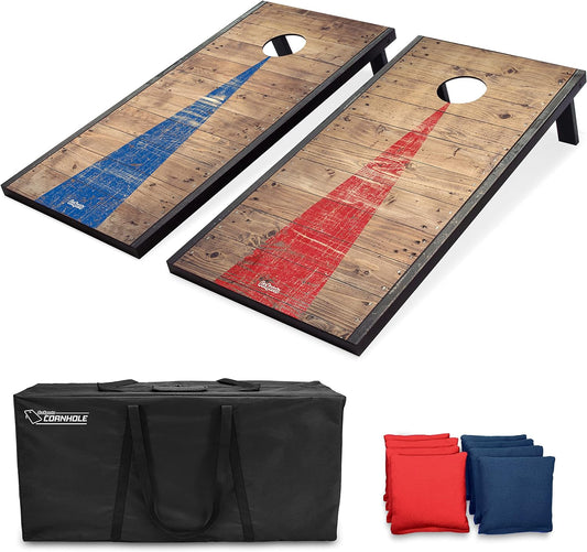 Cornhole Board Classic Sets – 4'x2' Board Includes 8 Bean Bags, Travel Case and Game Rules